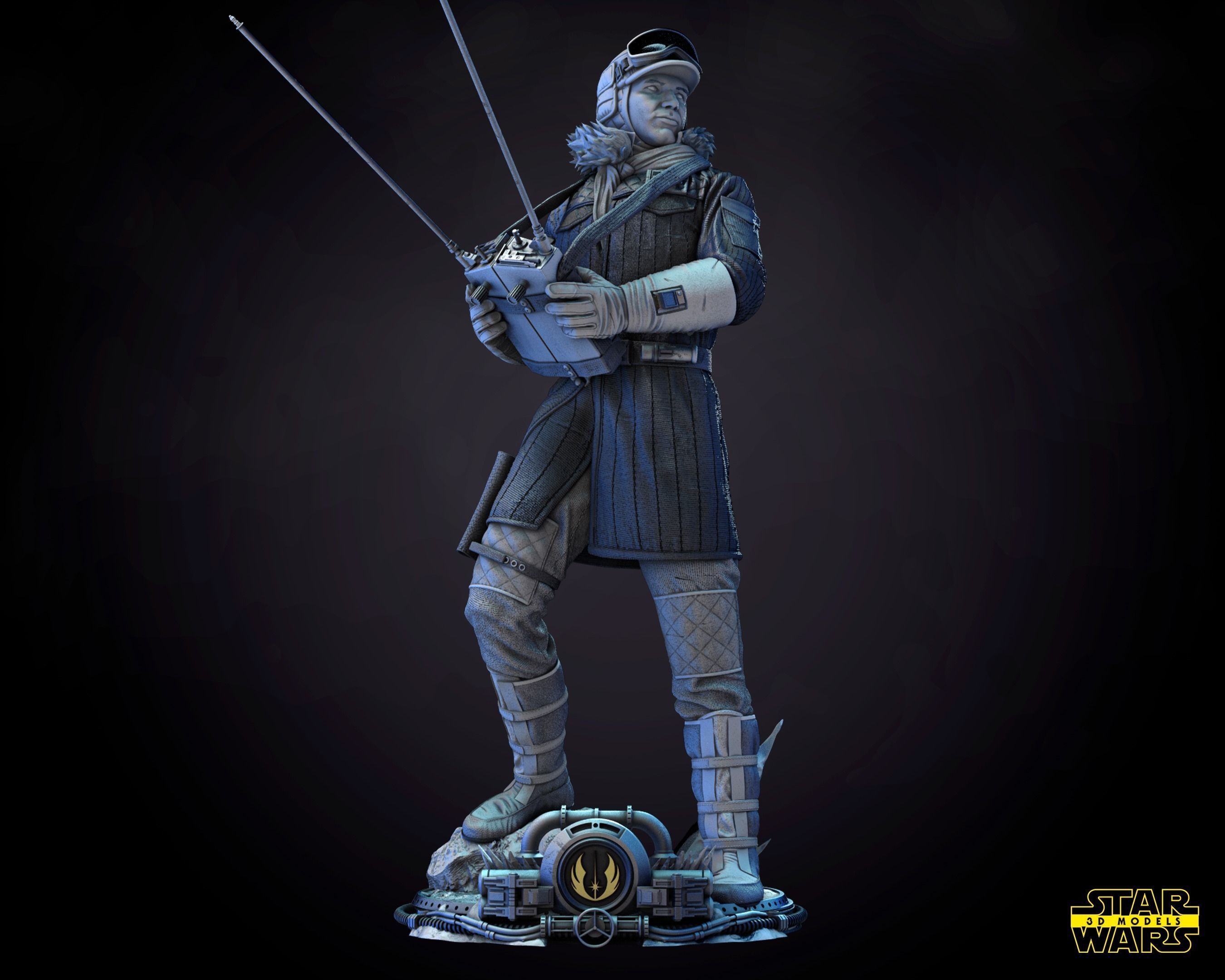 Han Solo Snowsuit Bust Tested for 3D printing 3D print model_7