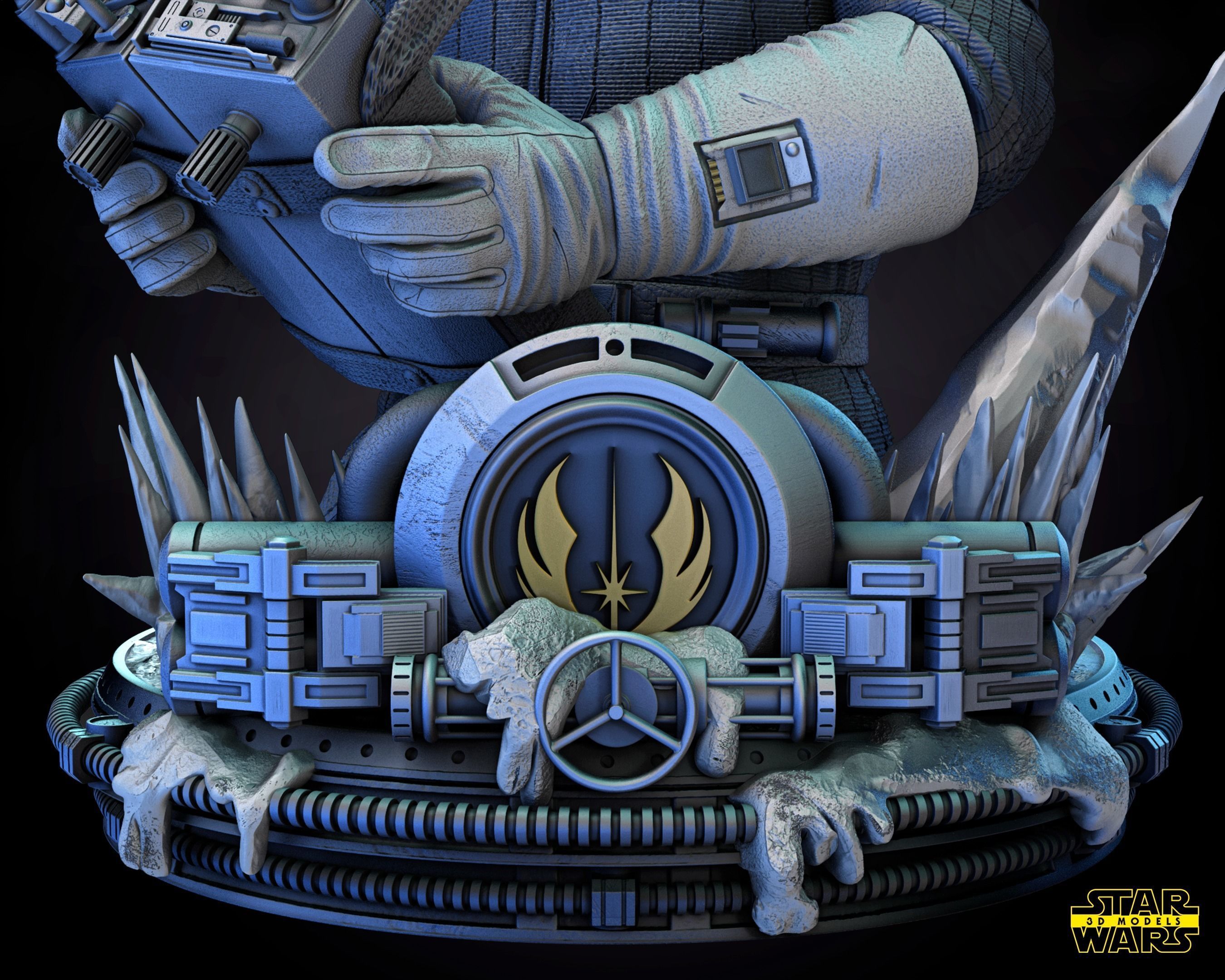 Han Solo Snowsuit Bust Tested for 3D printing 3D print model_6