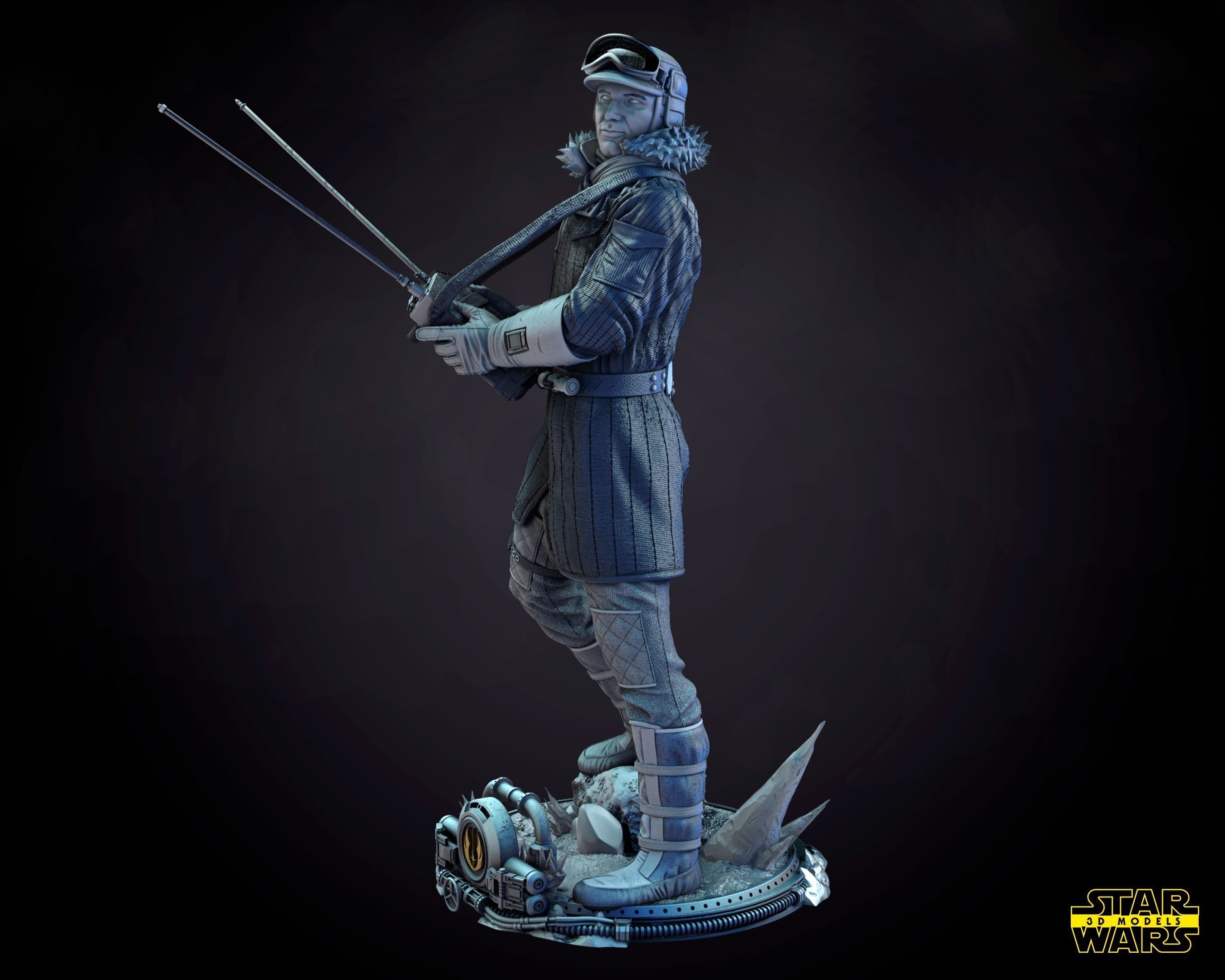 Han Solo Snowsuit Bust Tested for 3D printing 3D print model_8