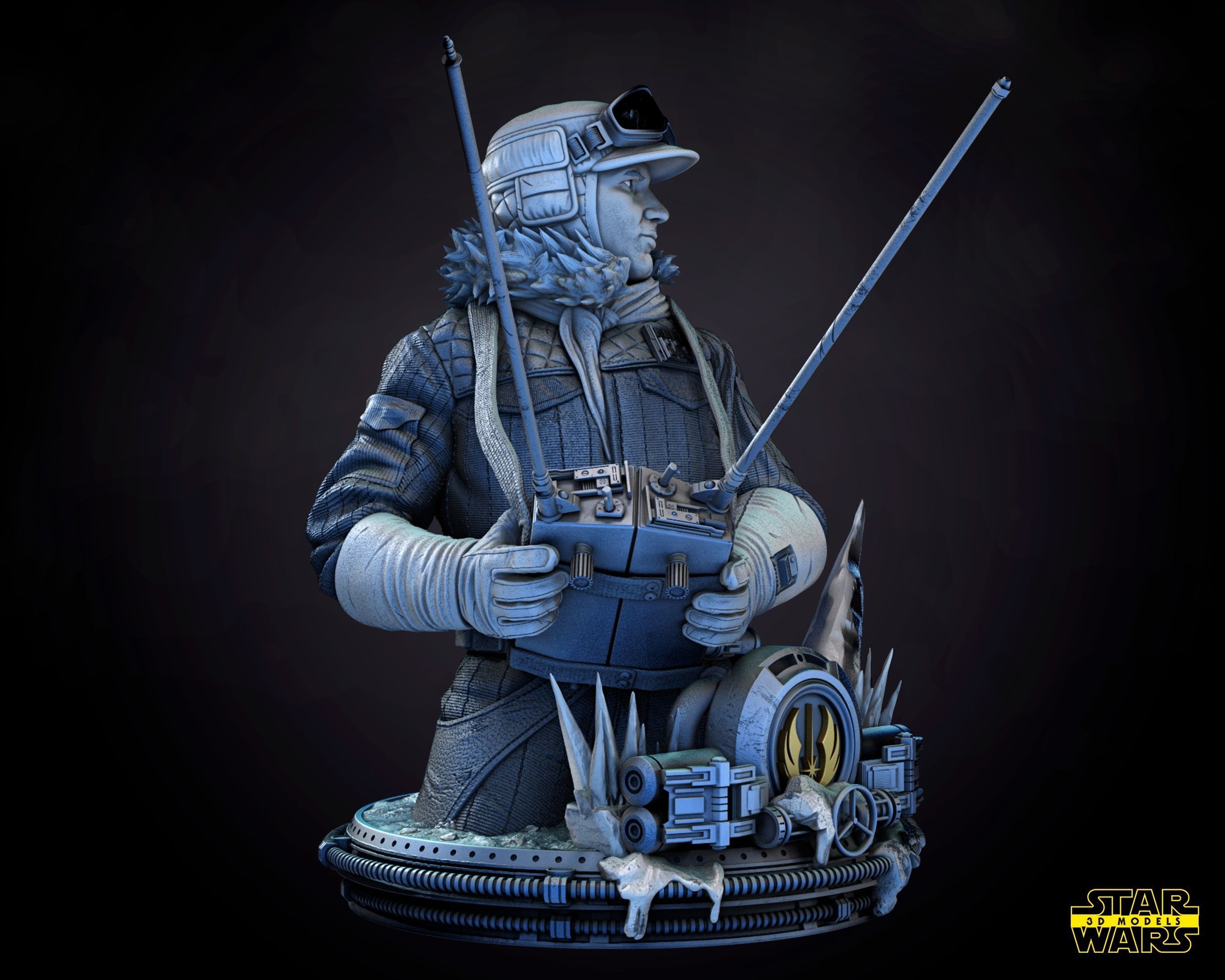 Han Solo Snowsuit Bust Tested for 3D printing 3D print model_2