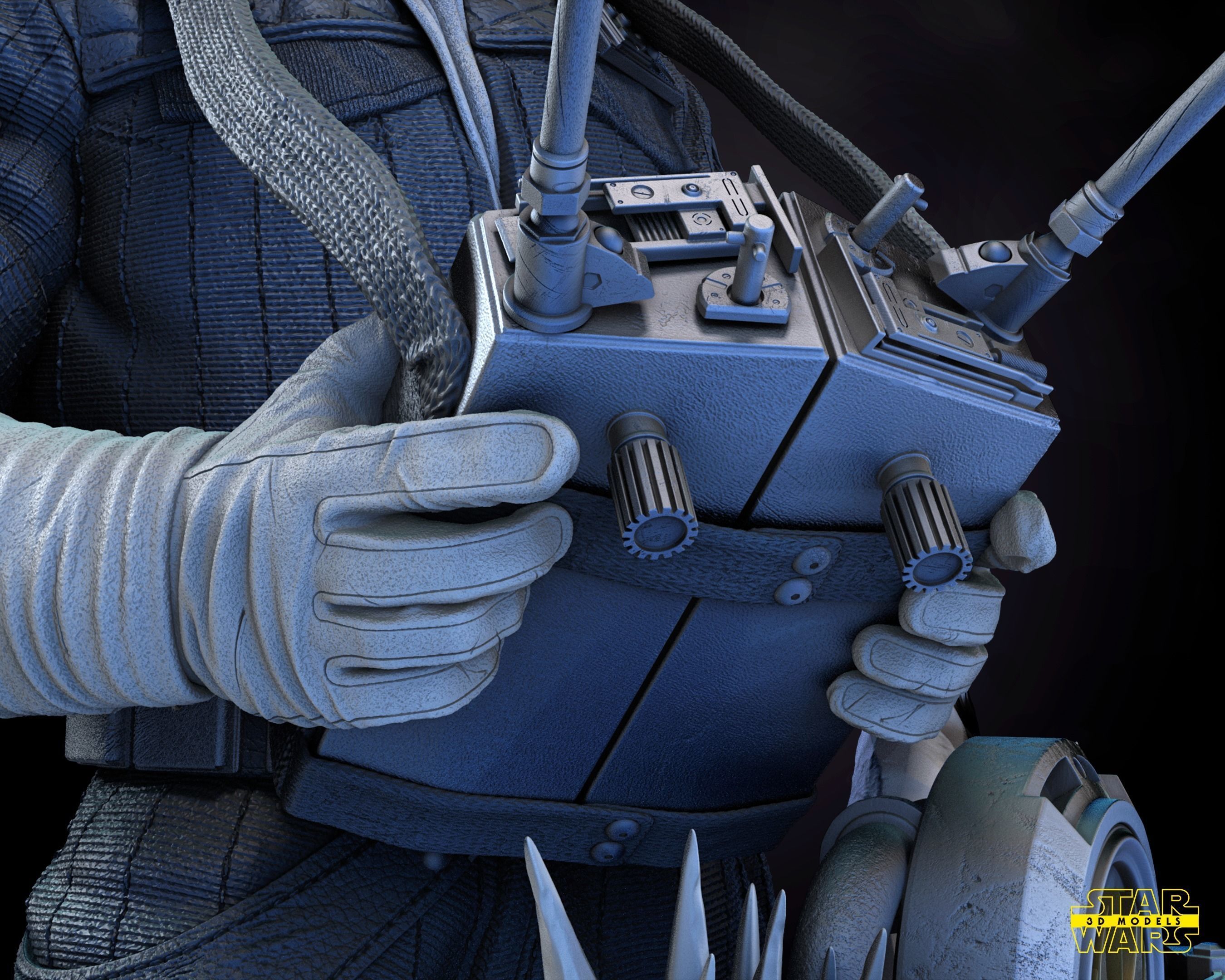 Han Solo Snowsuit Bust Tested for 3D printing 3D print model_4