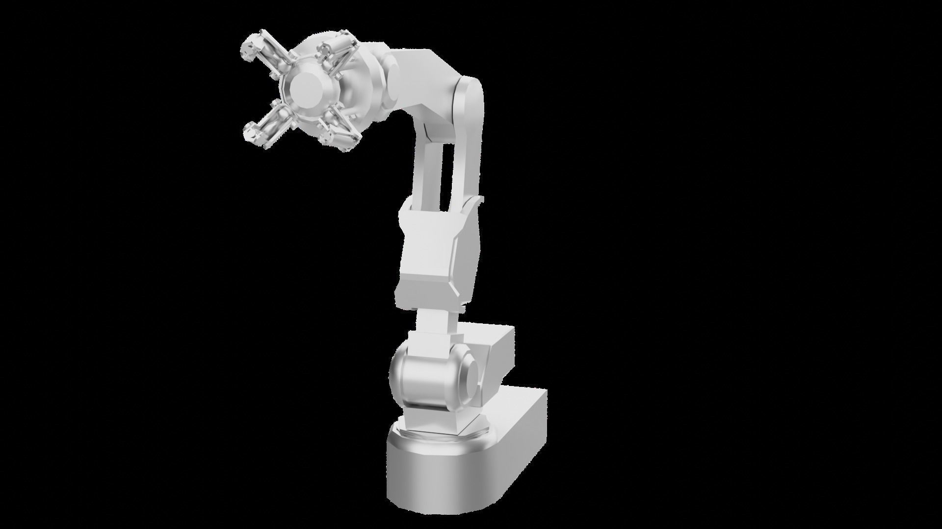 Robot arm Low-poly 3D model_3