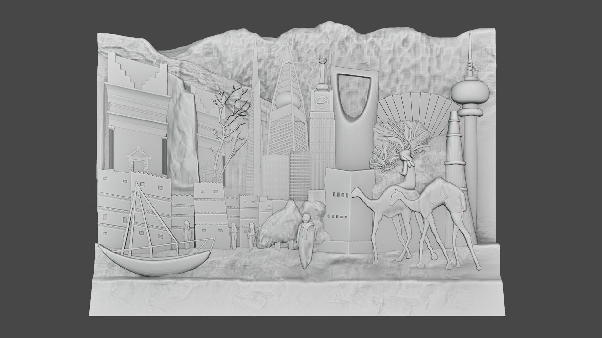 3D Saudi Arabia skyline souvenir 3D print model_2