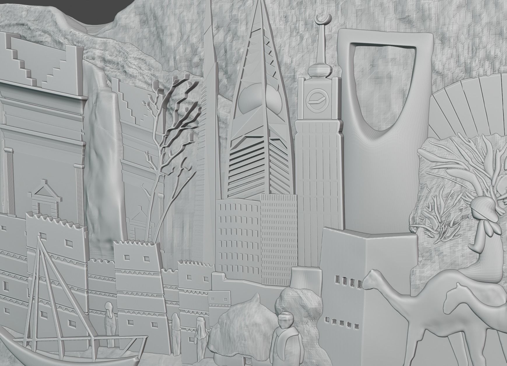 3D Saudi Arabia skyline souvenir 3D print model_3