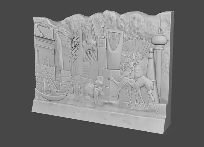 3D Saudi Arabia skyline souvenir 3D print model