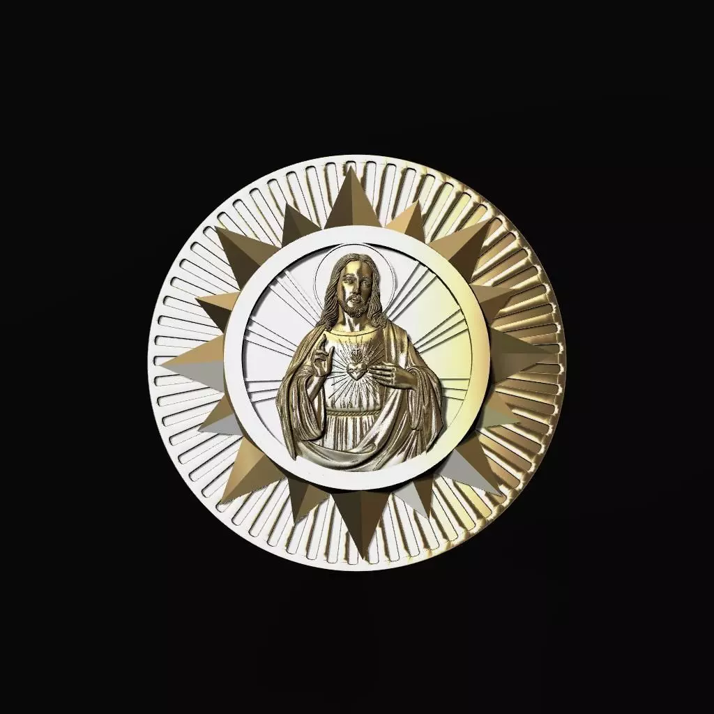 MEDALLA DE CORAZON DE JESUS MODELO 3D 3D print model