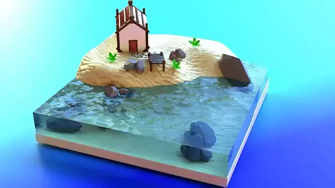 Paradise island with beach house