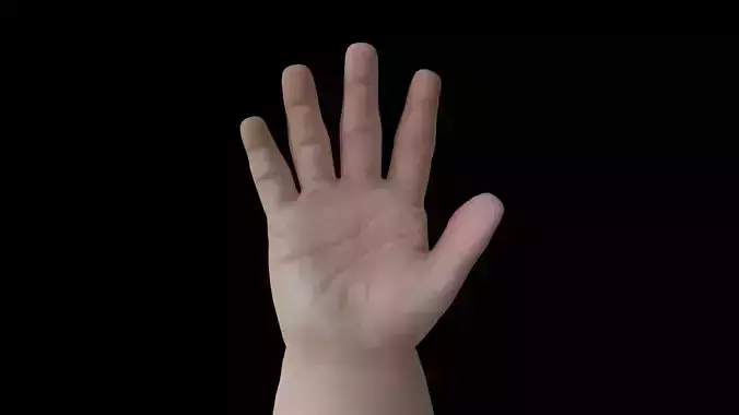HAND10 Baby Hand animation Low-poly 3D model