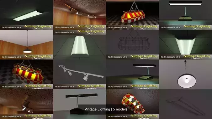 Vintage Lighting 3D Model Collection