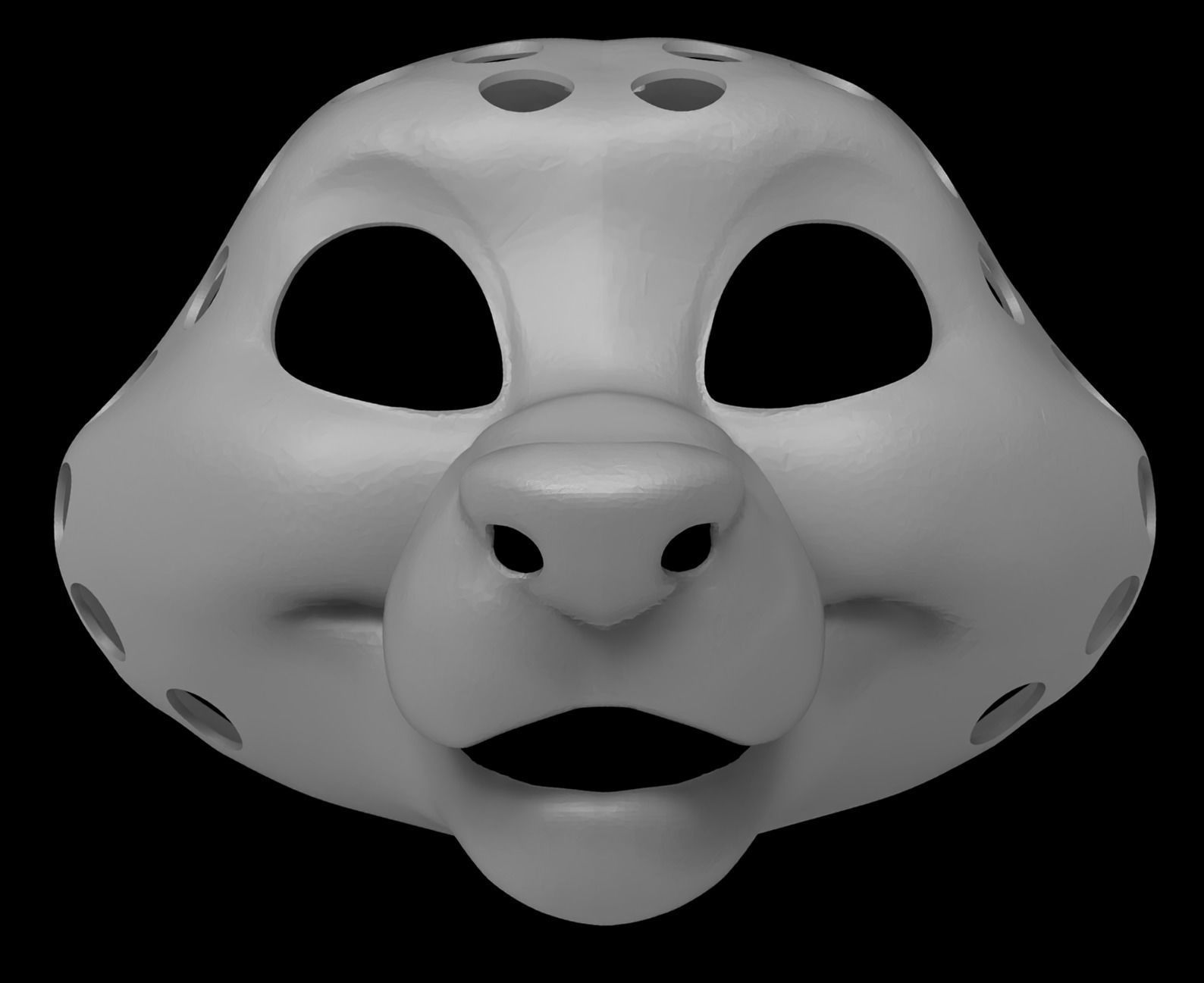 Petite Canine Fursuit Head Base 3D print model_4