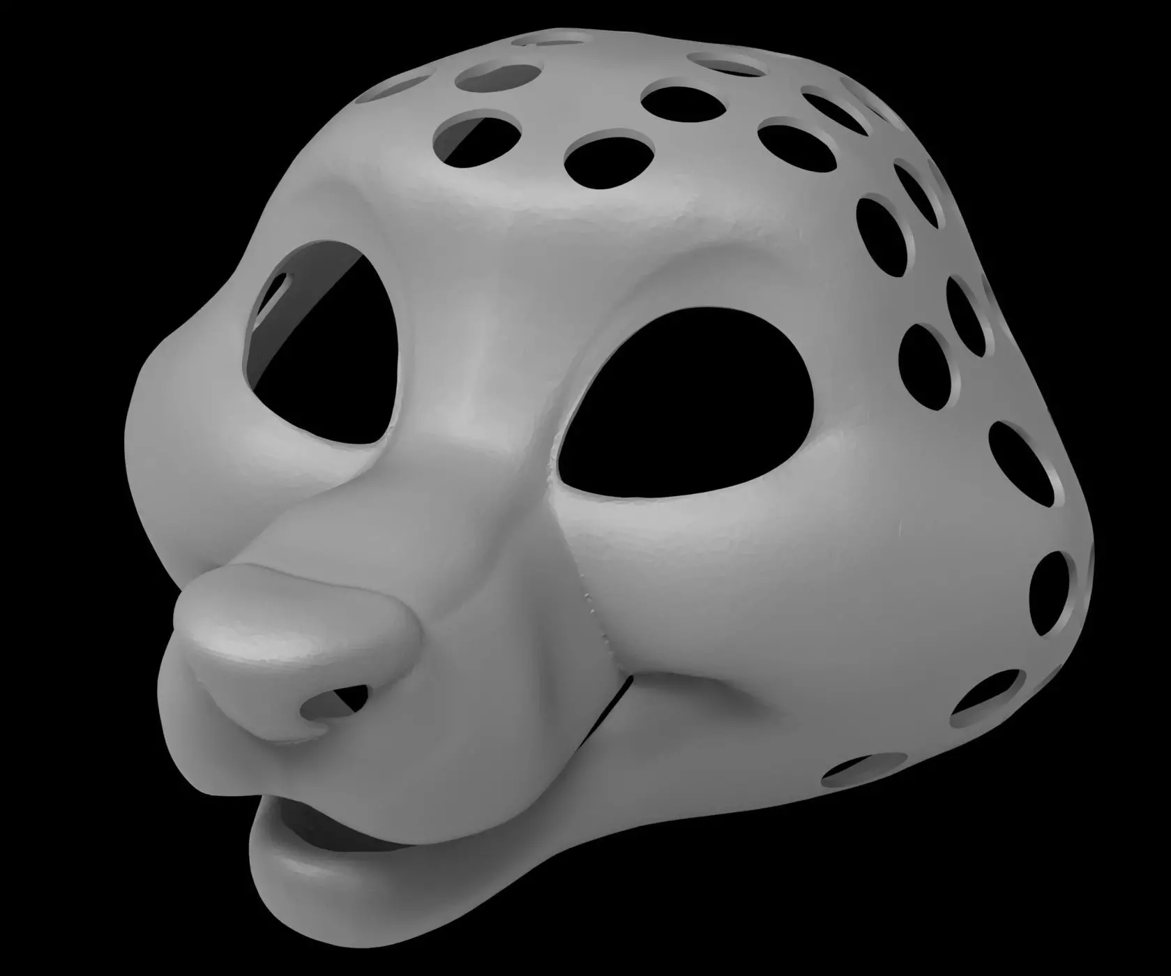 Petite Canine Fursuit Head Base 3D print model_0