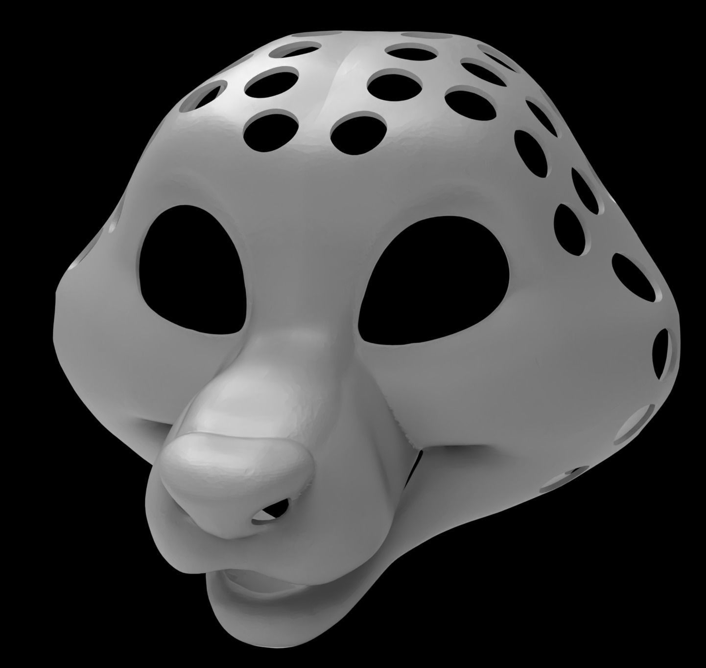 Petite Canine Fursuit Head Base 3D print model_1
