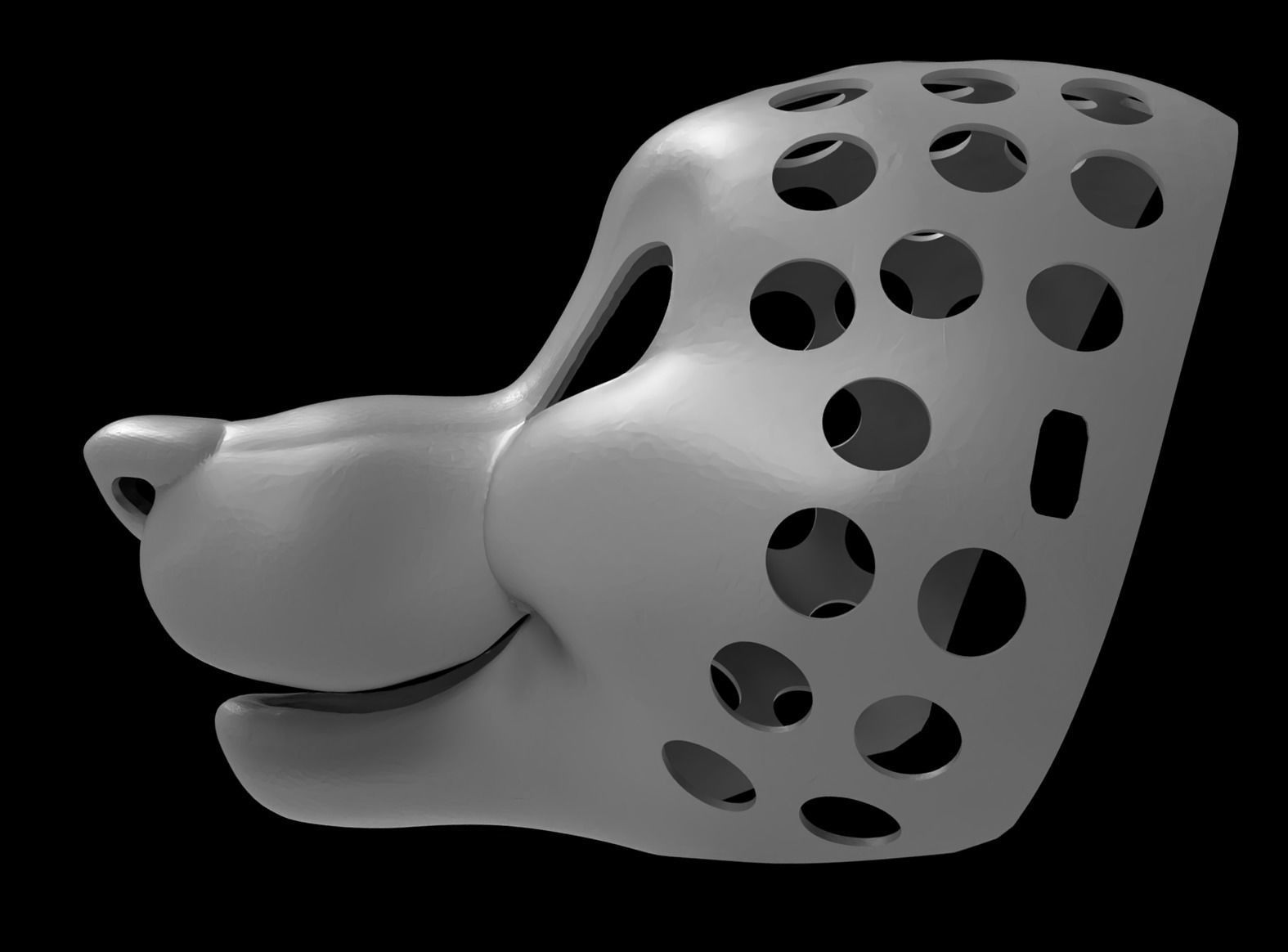Petite Canine Fursuit Head Base 3D print model_7