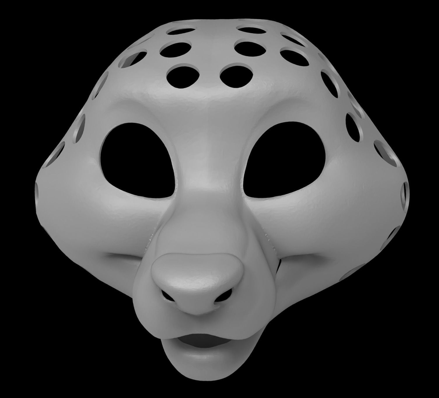 Petite Canine Fursuit Head Base 3D print model_5