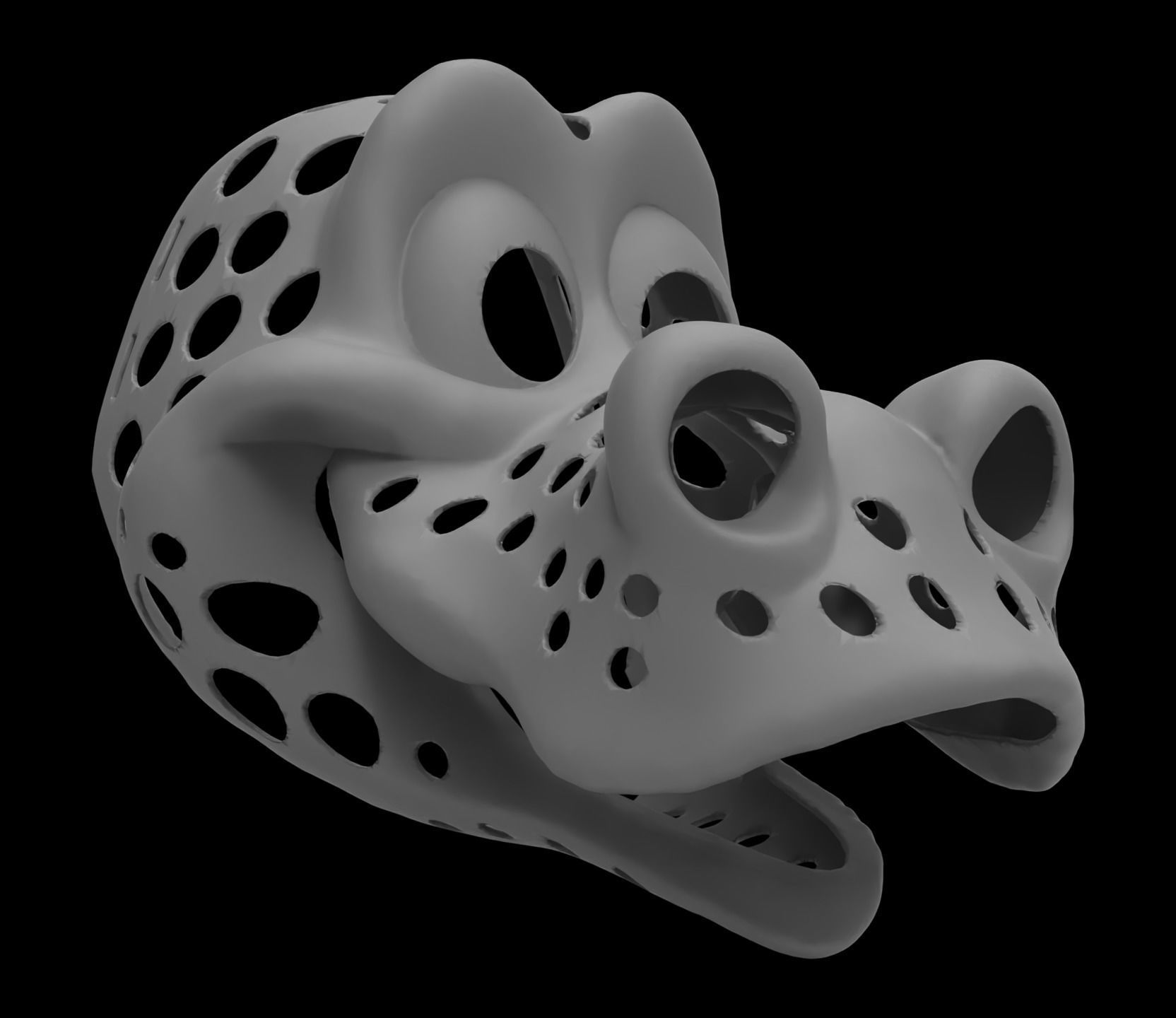 Toon Dragon Fursuit Head Base 3D print model_3