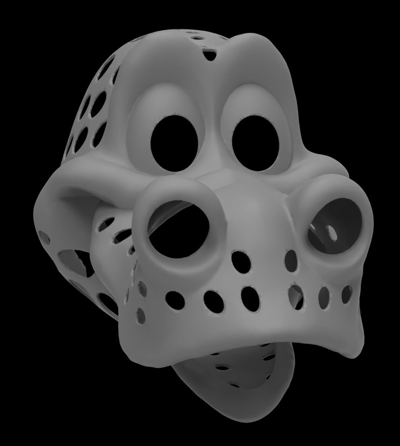 Toon Dragon Fursuit Head Base 3D print model_5