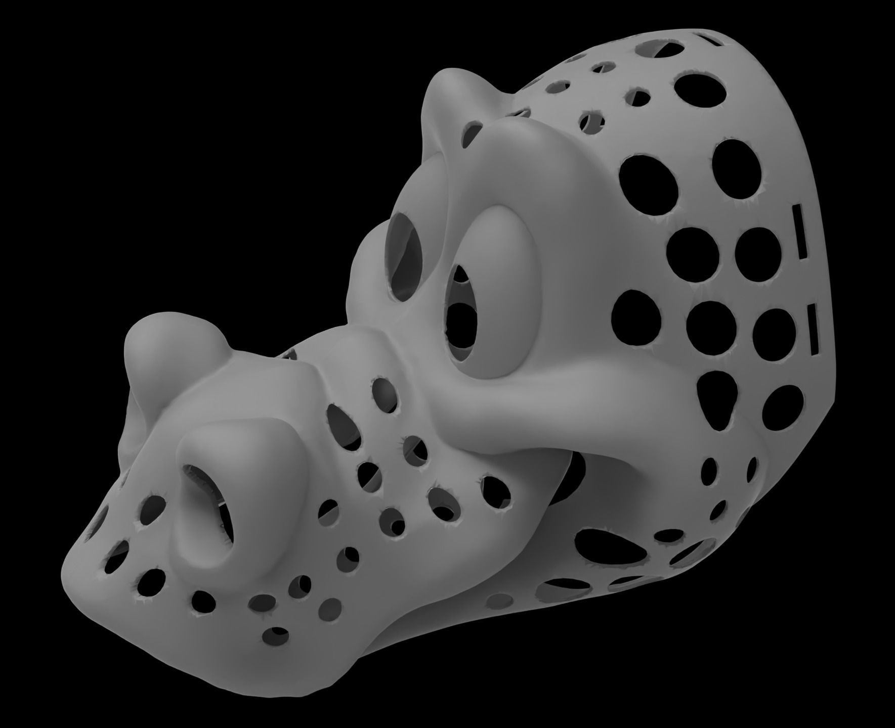Toon Dragon Fursuit Head Base 3D print model_7