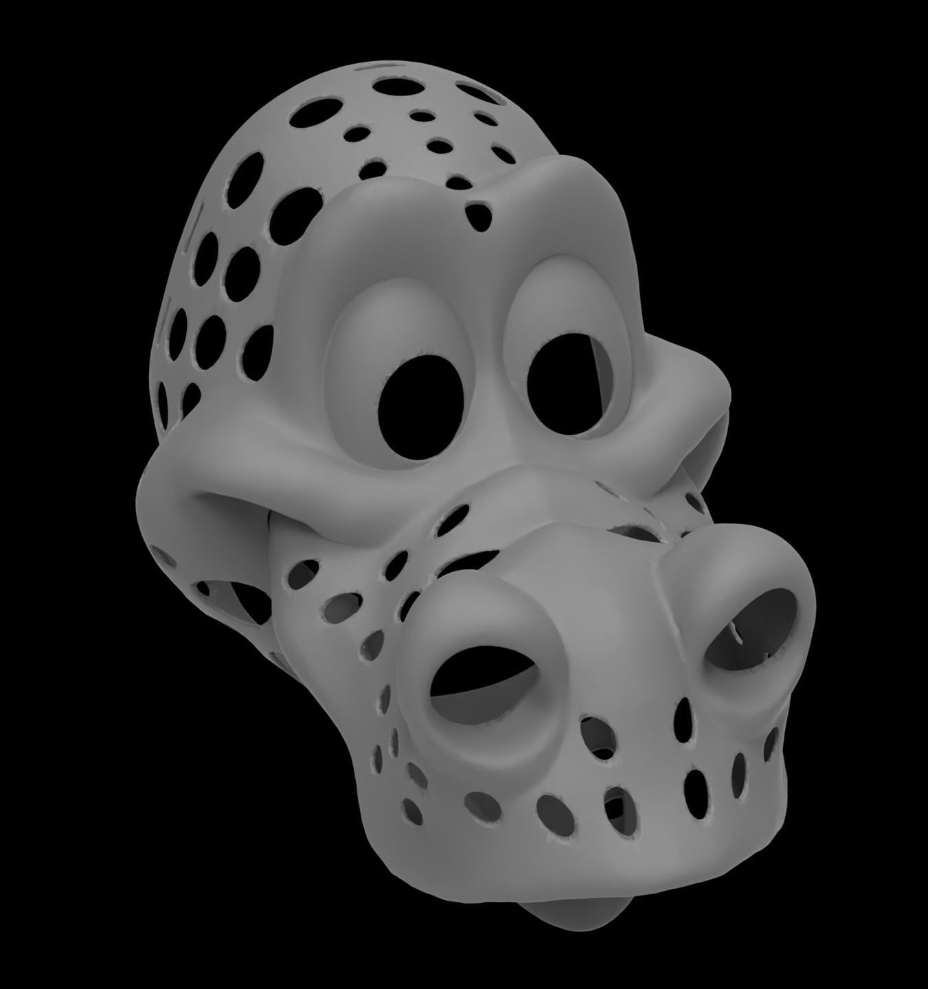Toon Dragon Fursuit Head Base 3D print model_2