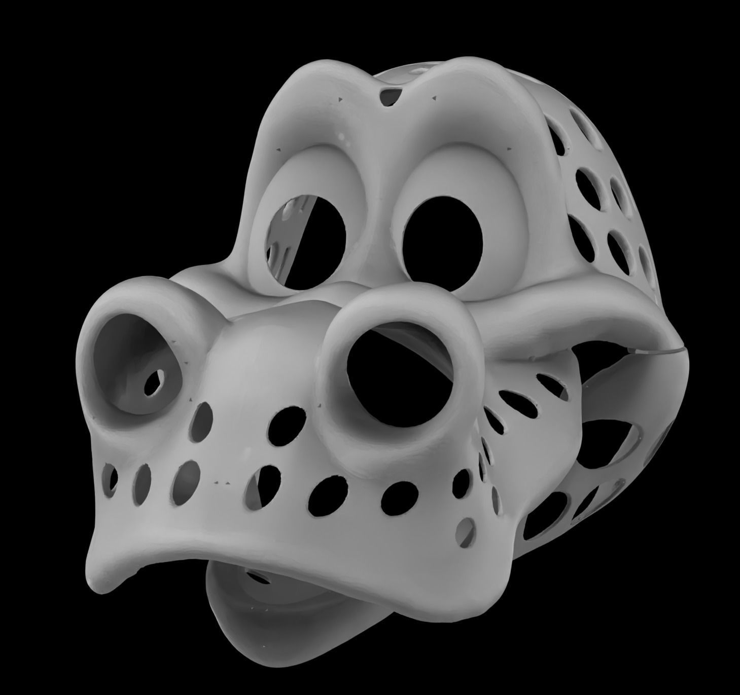 Articulated Toon Dragon Fursuit Head Base 3D print model_1