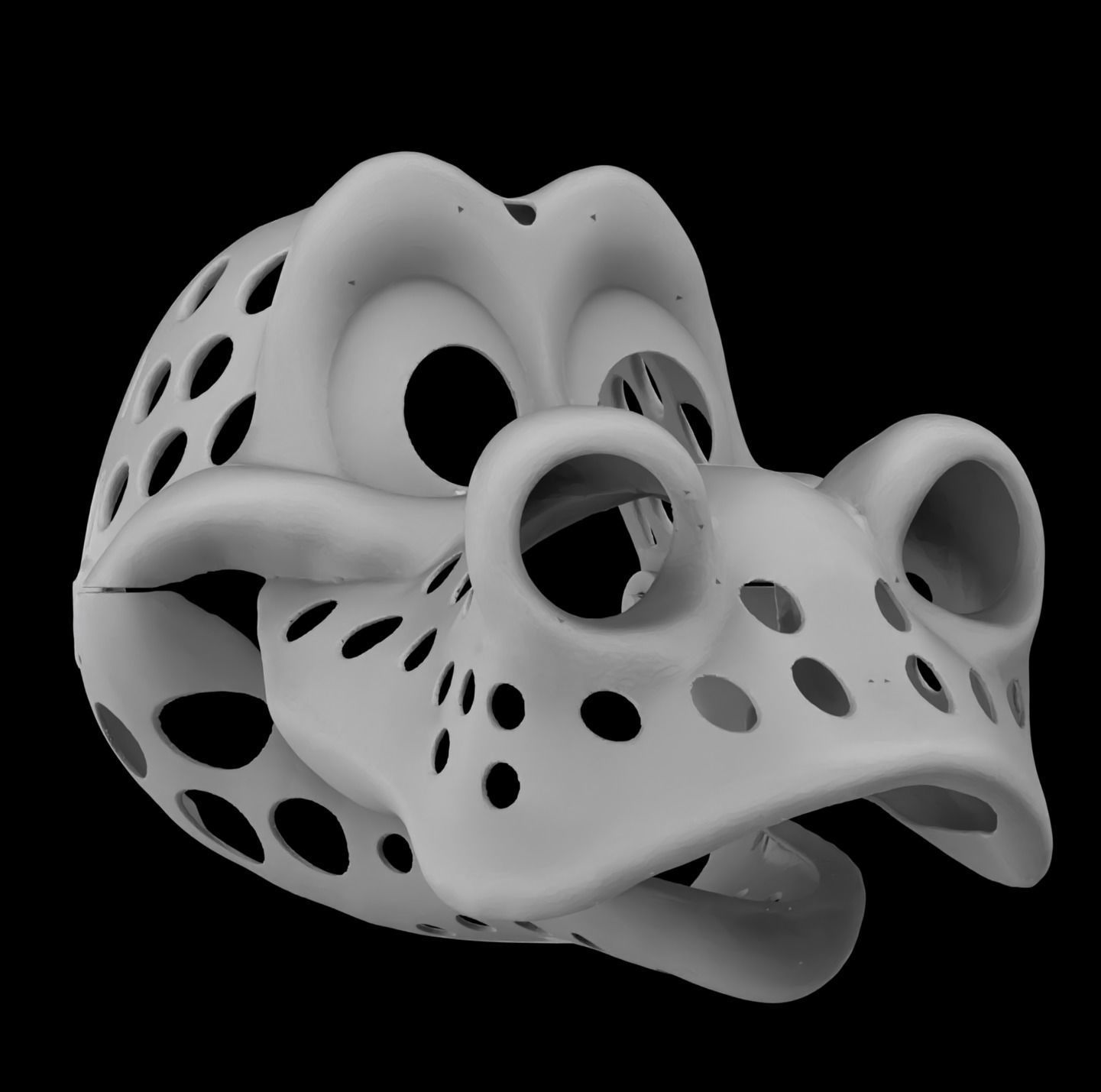 Articulated Toon Dragon Fursuit Head Base 3D print model_3