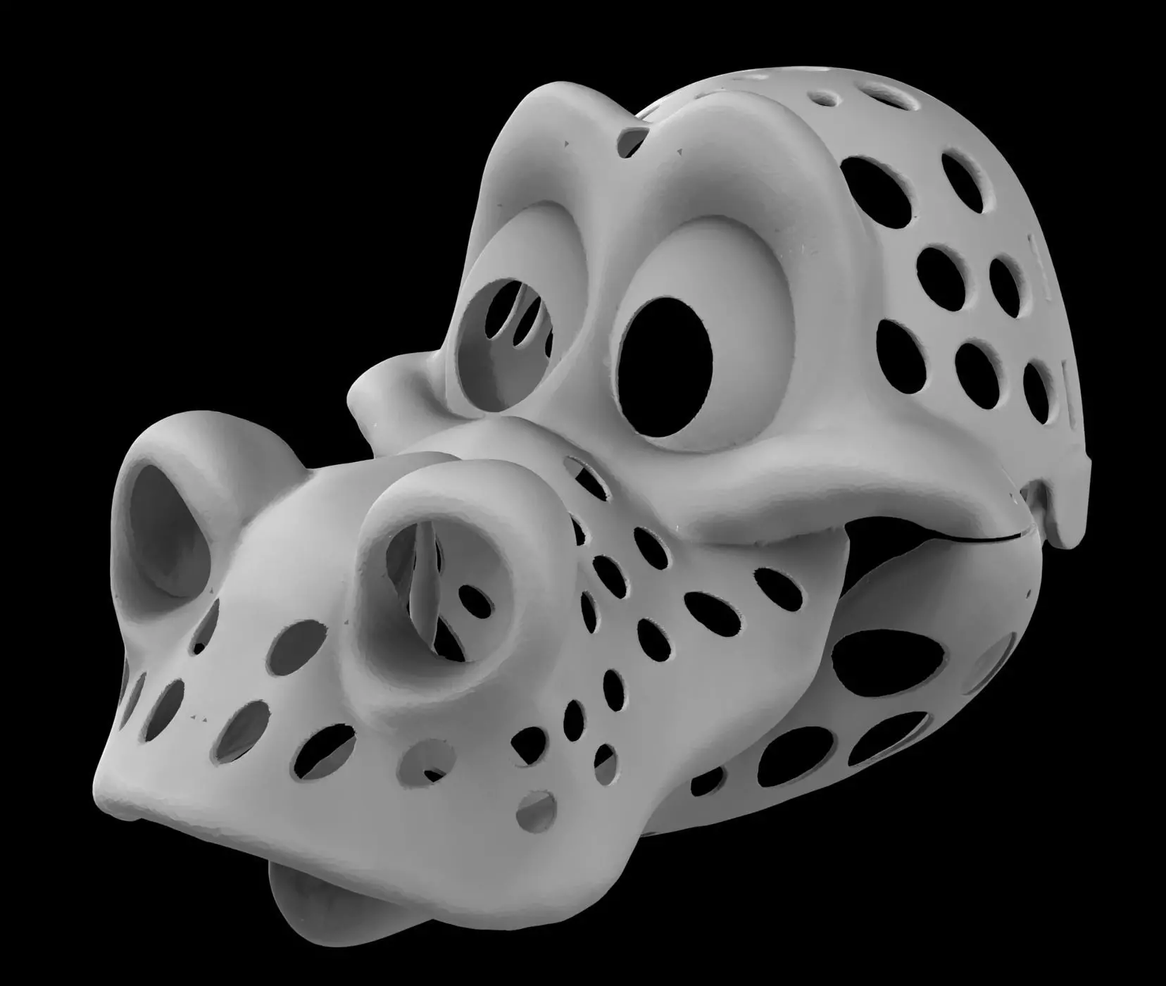 Articulated Toon Dragon Fursuit Head Base 3D print model_0