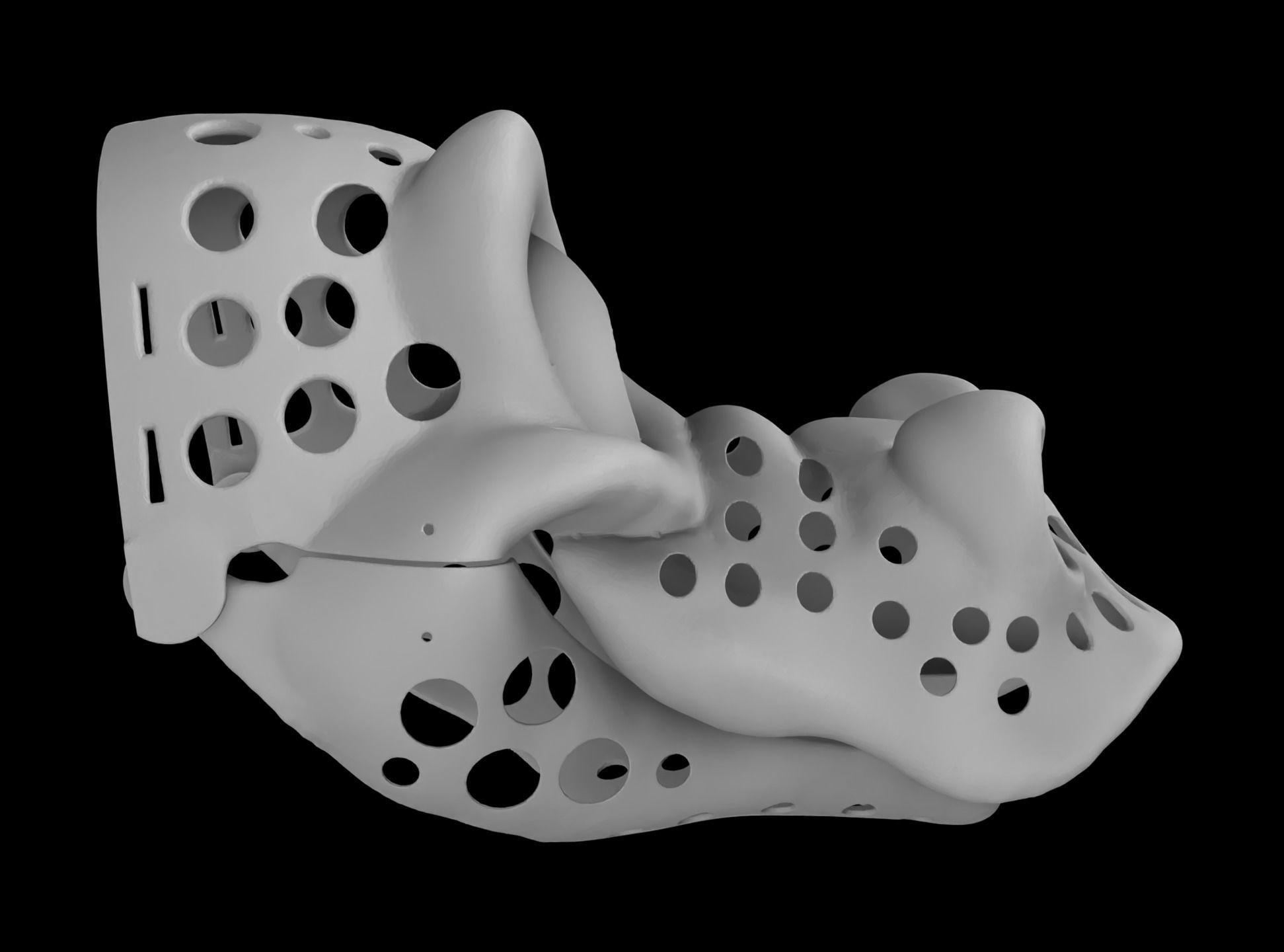 Articulated Toon Dragon Fursuit Head Base 3D print model_5