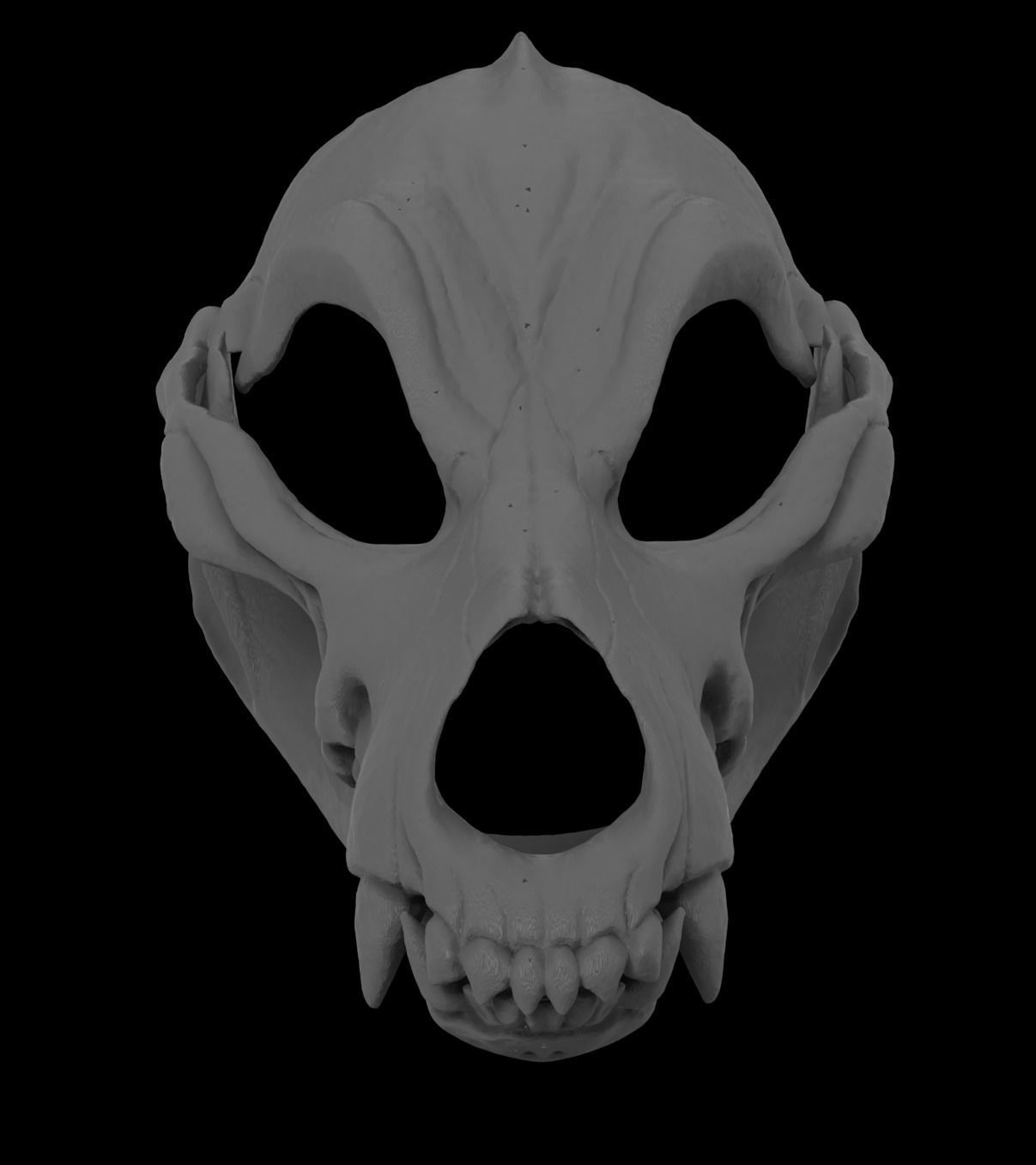 Articulated Wolf Skull Mask 3D print model_5