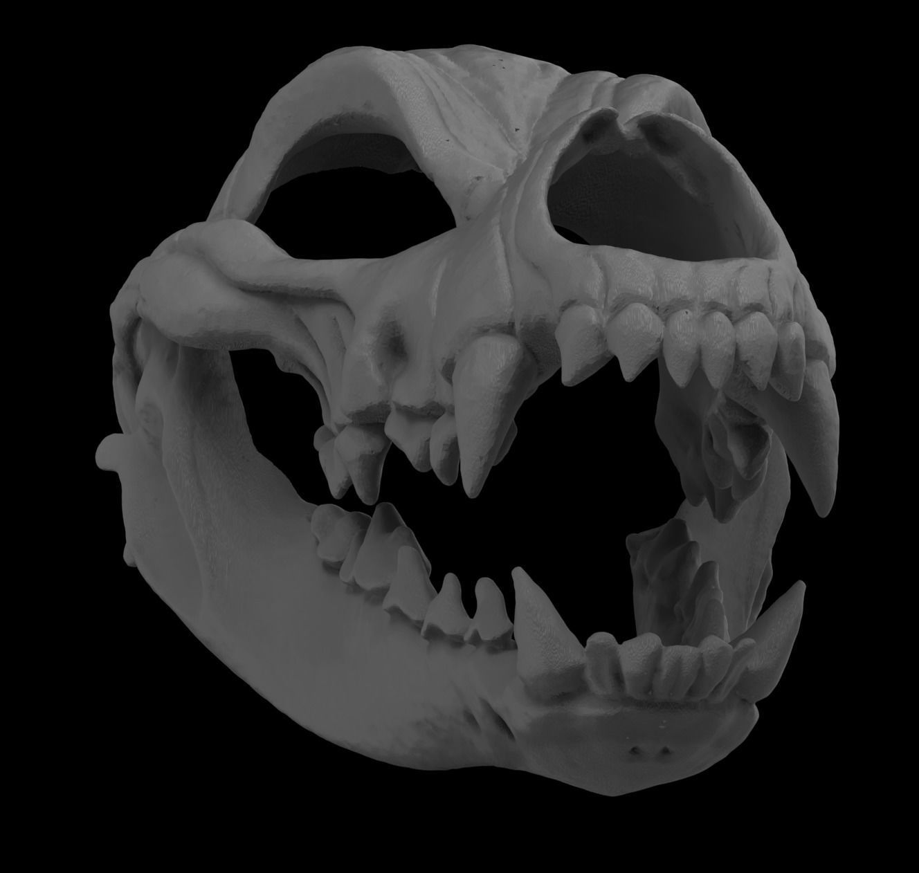 Articulated Wolf Skull Mask 3D print model_6