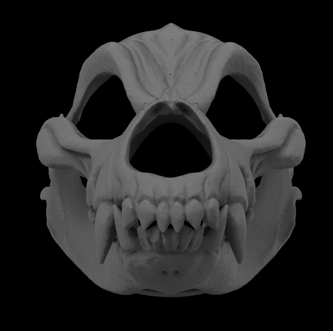 Articulated Wolf Skull Mask 3D print model_2