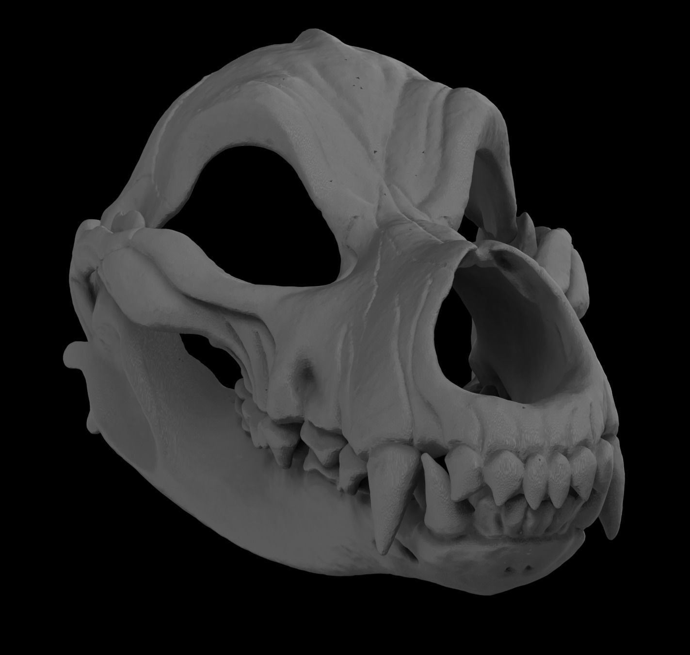 Articulated Wolf Skull Mask 3D print model_1