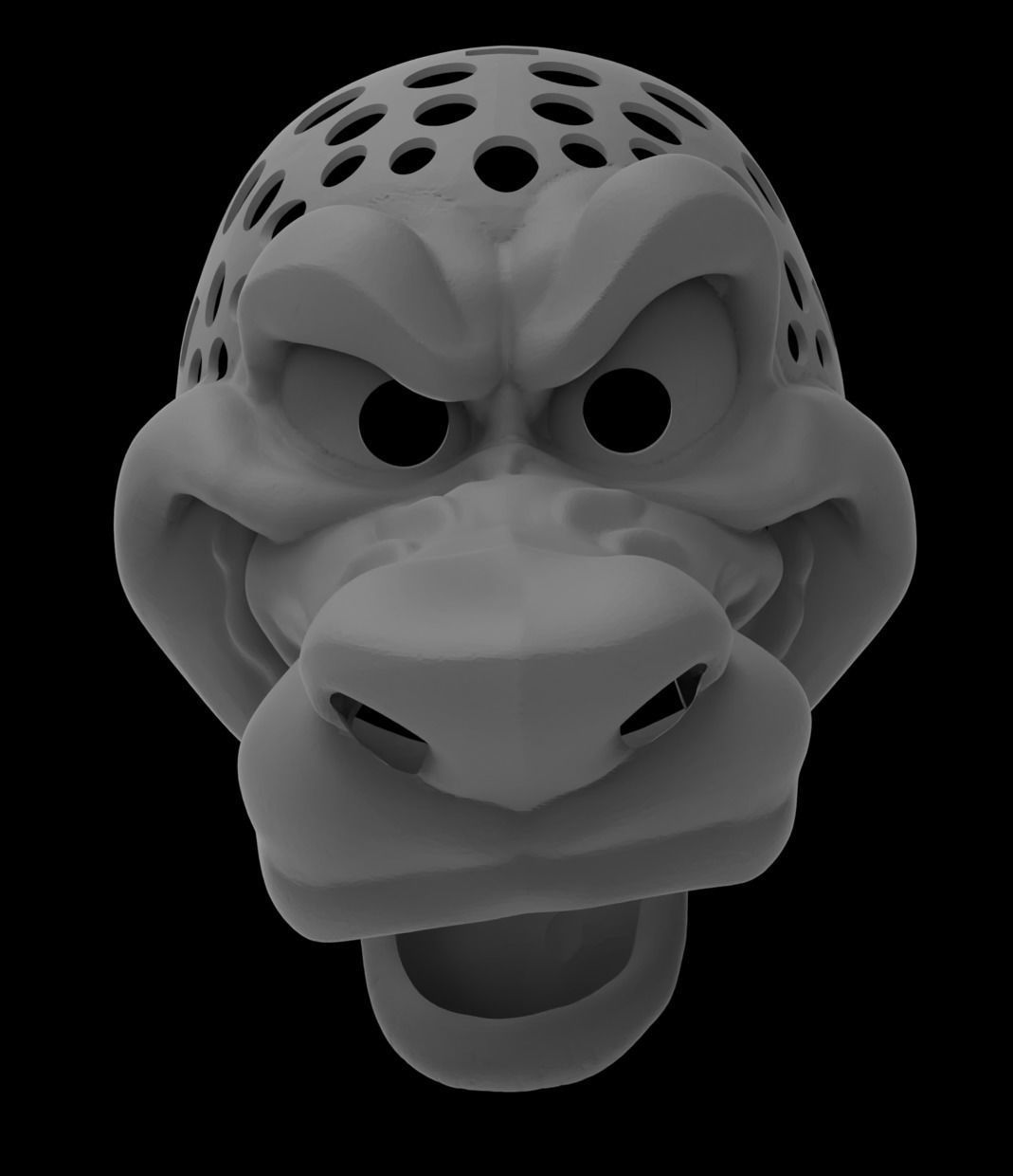 Arched Brow Canine Fursuit Head Base 3D print model_2