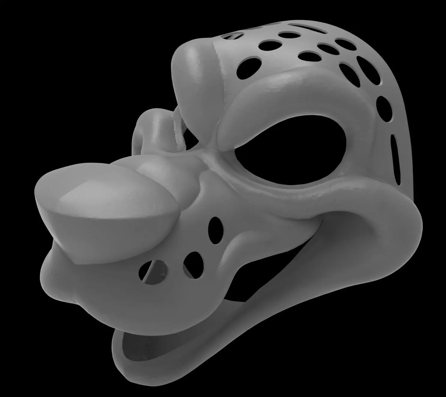 Angry Canine Fursuit Head Base 3D print model
