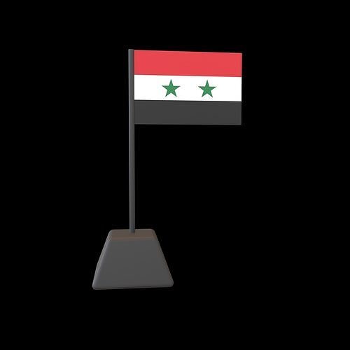 Flag of Syria V1 001 Low-poly 3D model