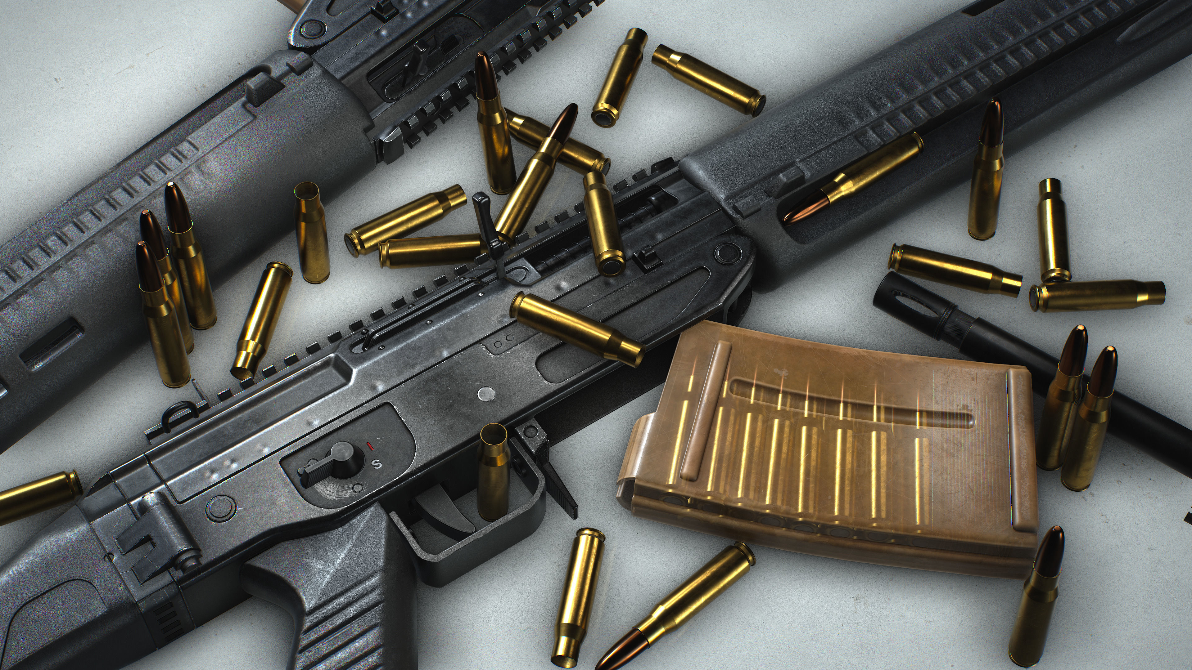 SIG 751 Precision Rifle Low-poly 3D model_6