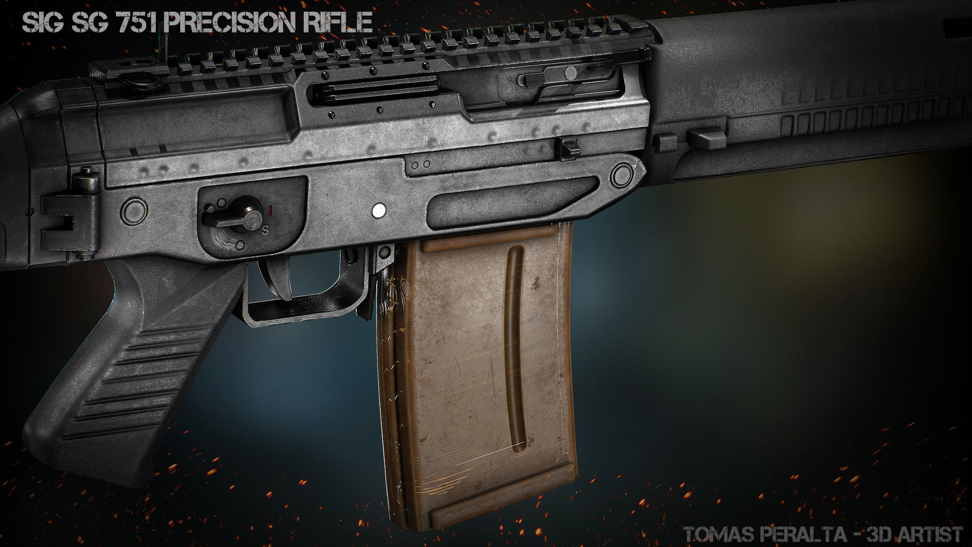 SIG 751 Precision Rifle Low-poly 3D model_5