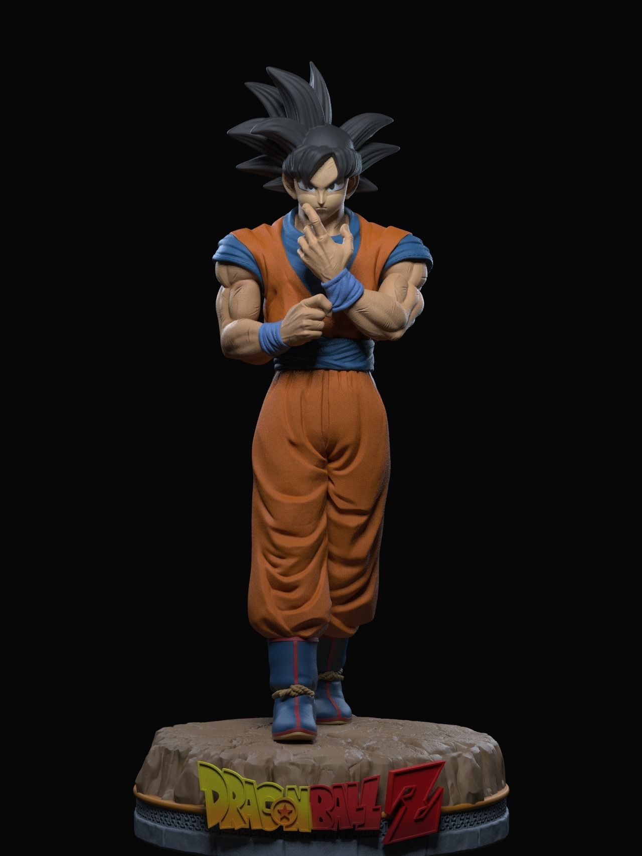 DBZ Goku and Goku SSJ2 Statue 3D 3D print model_3