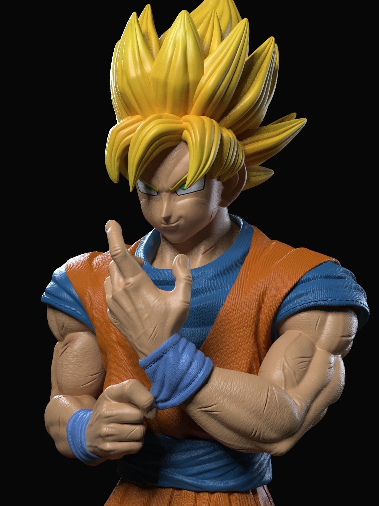 DBZ Goku and Goku SSJ2 Statue 3D 3D print model_5