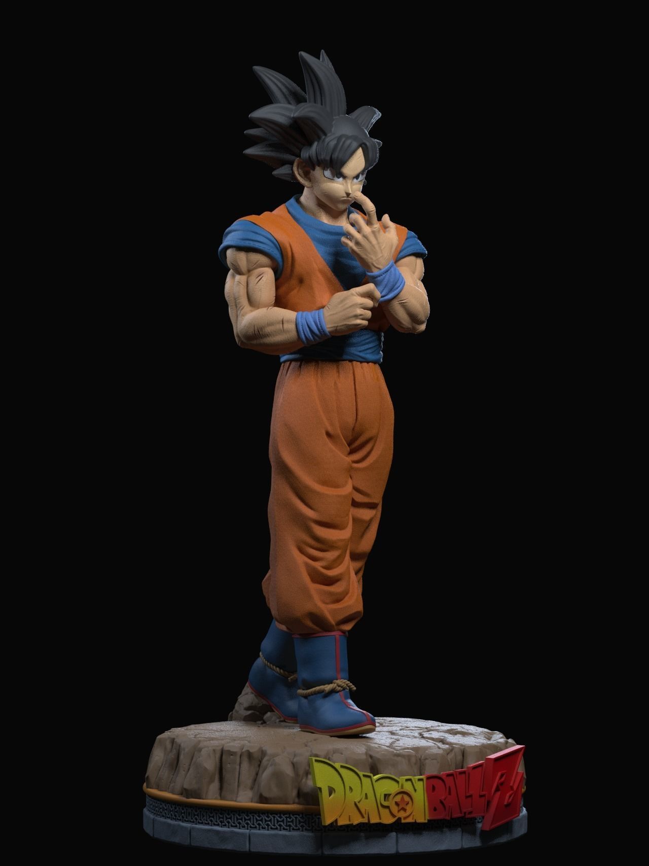 DBZ Goku and Goku SSJ2 Statue 3D 3D print model_4