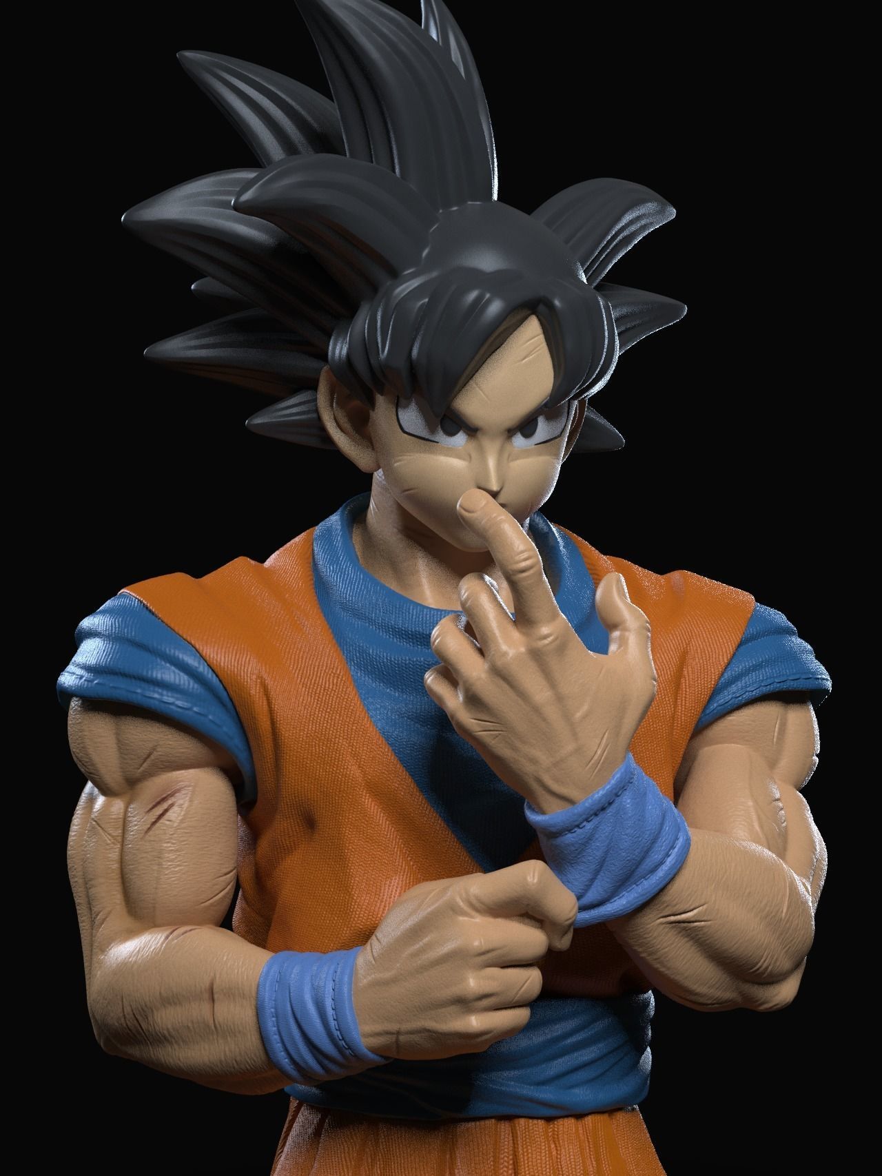 DBZ Goku and Goku SSJ2 Statue 3D 3D print model_1
