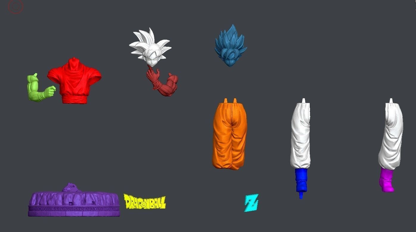 DBZ Goku and Goku SSJ2 Statue 3D 3D print model_7