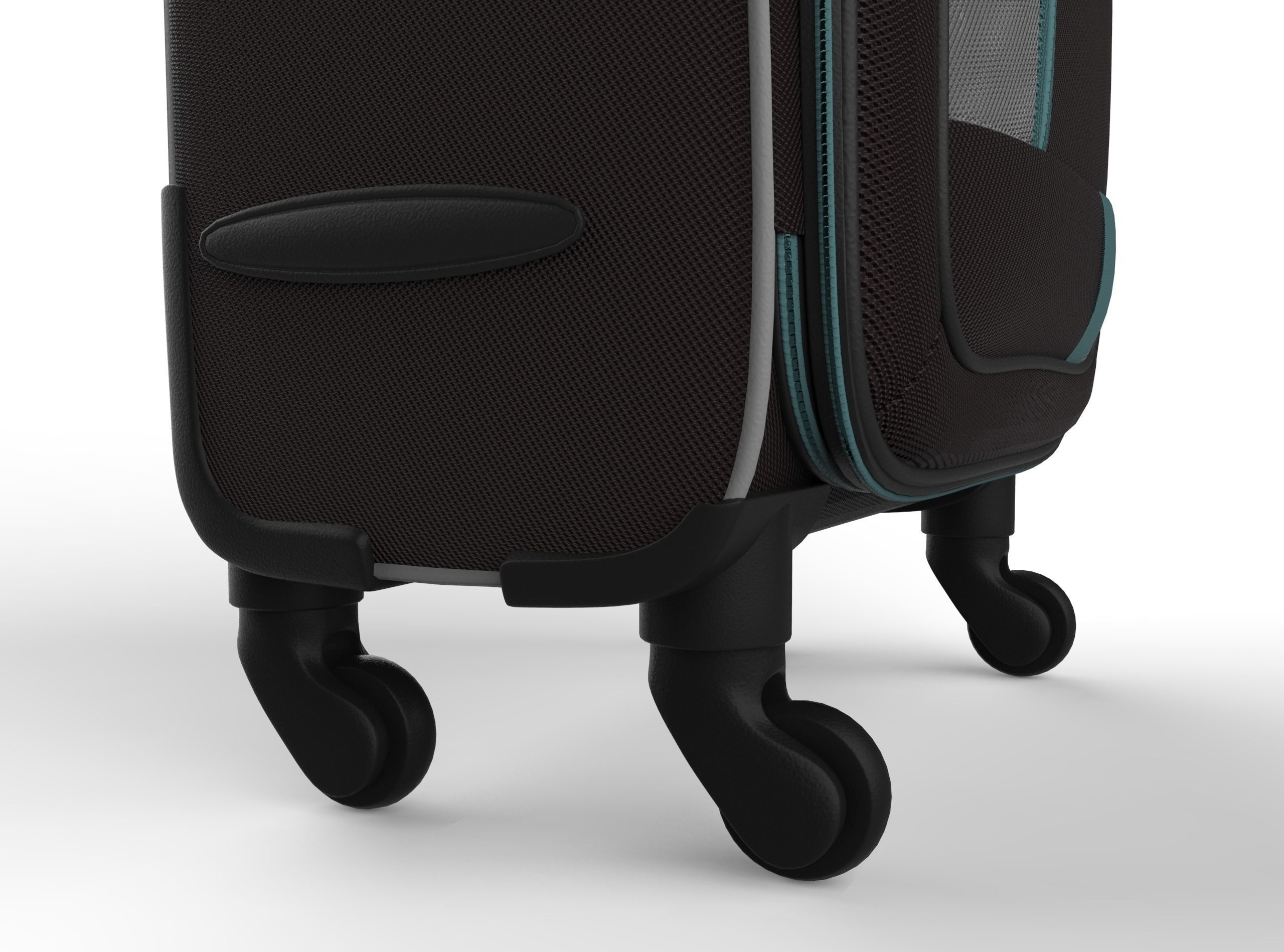 Black Suitcase Low-poly 3D model_8
