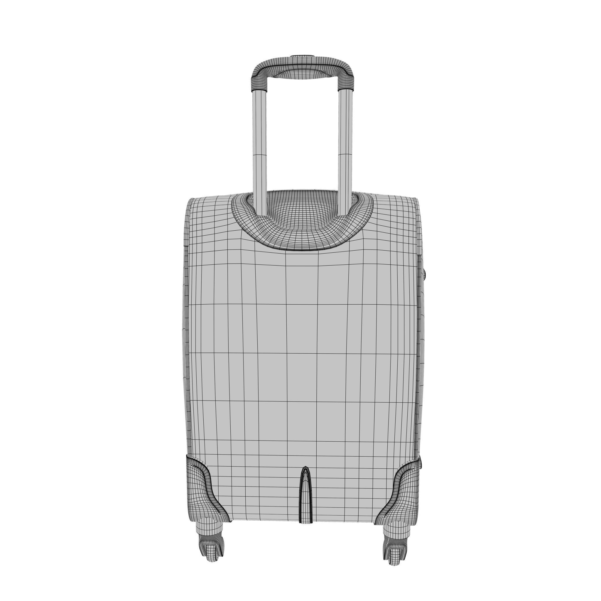 Black Suitcase Low-poly 3D model_13