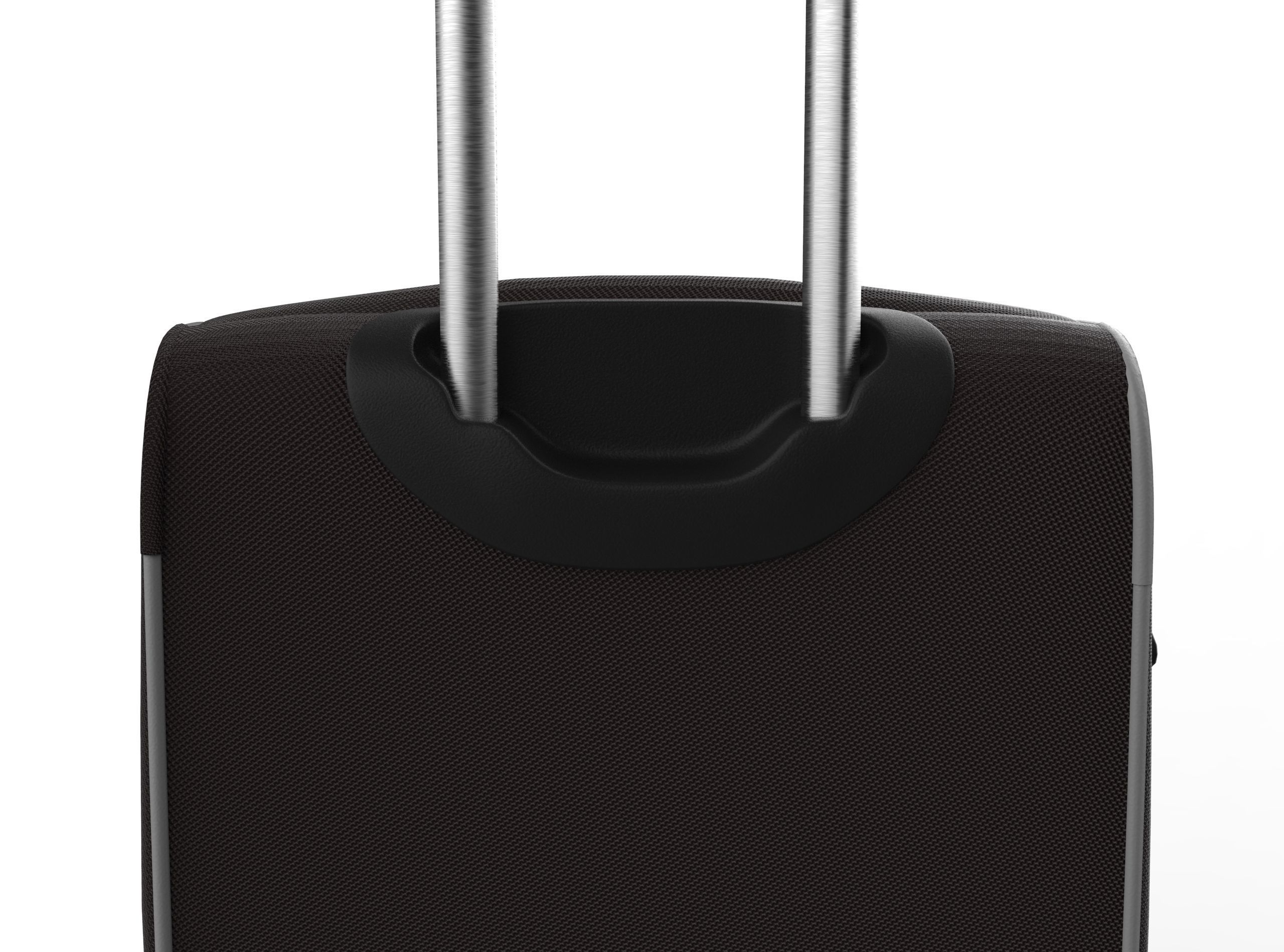 Black Suitcase Low-poly 3D model_3