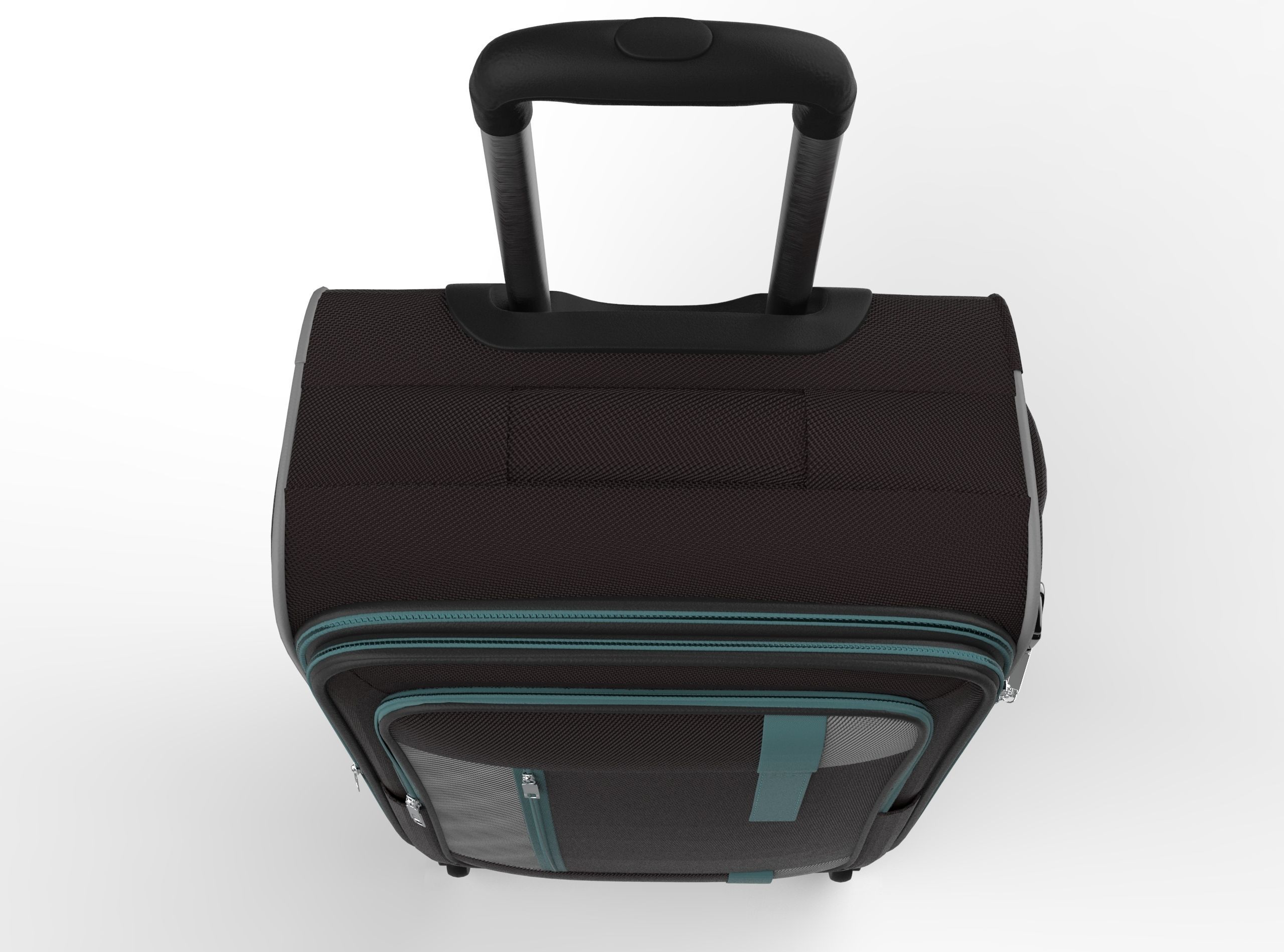 Black Suitcase Low-poly 3D model_7