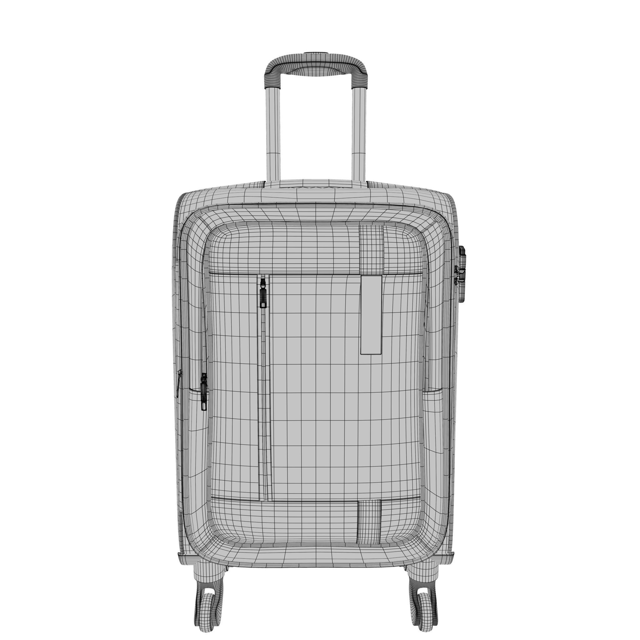 Black Suitcase Low-poly 3D model_12