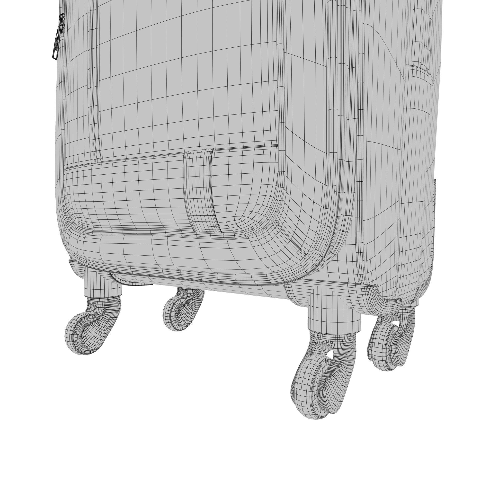 Black Suitcase Low-poly 3D model_14