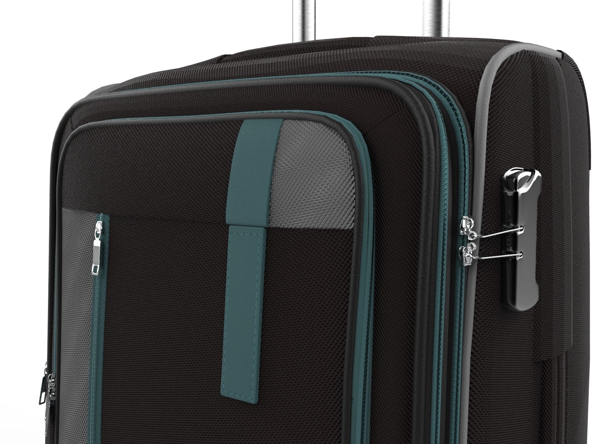 Black Suitcase Low-poly 3D model_6