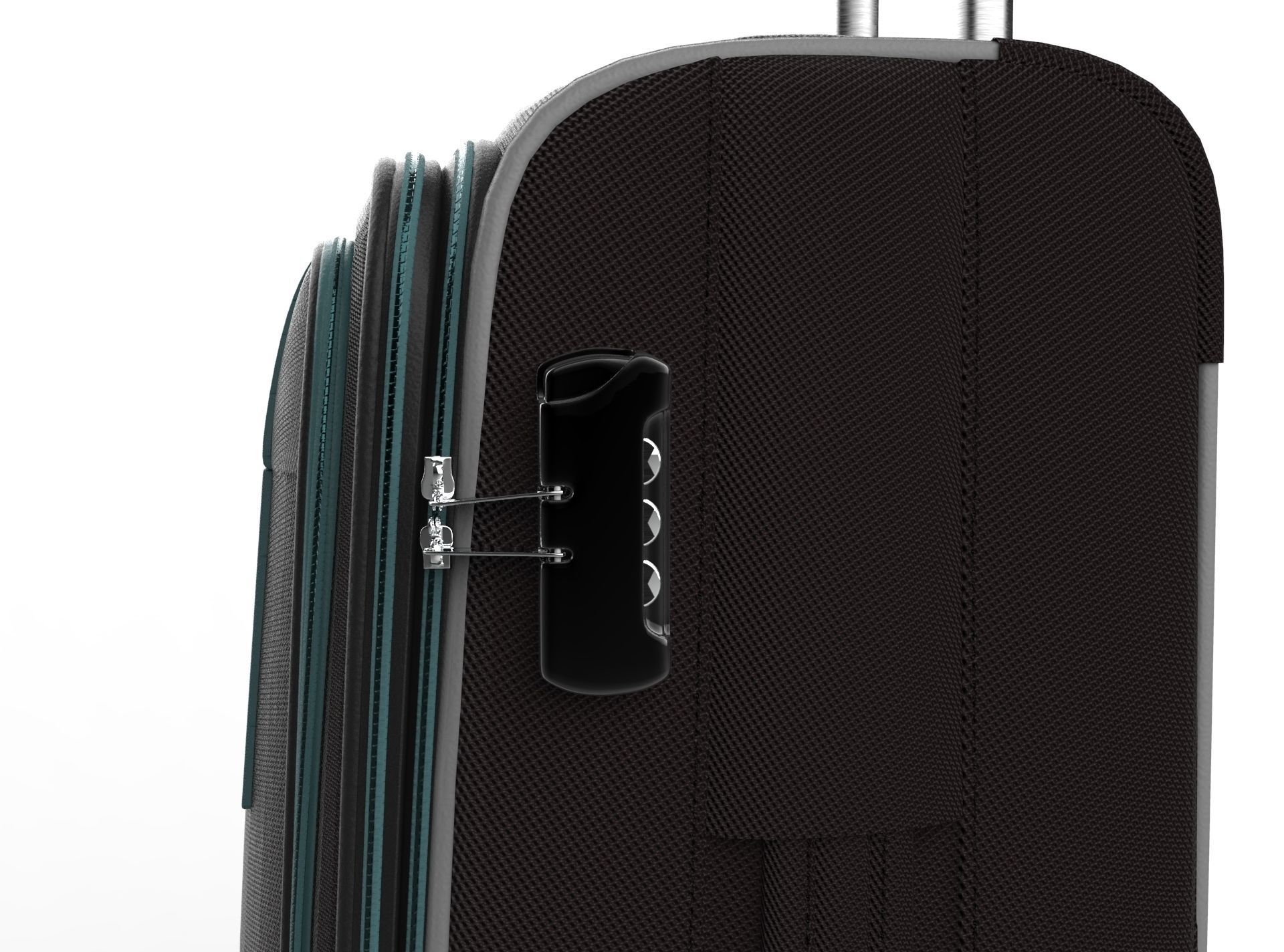 Black Suitcase Low-poly 3D model_5