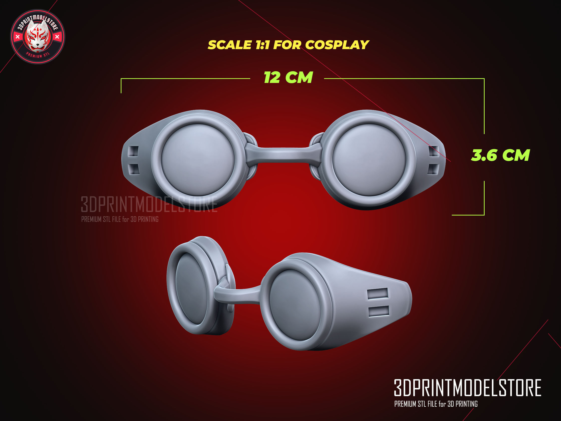 Kento Nanami Glassess - Jujutsu Kaisen Cosplay - Halloween Mask 3D print model_5