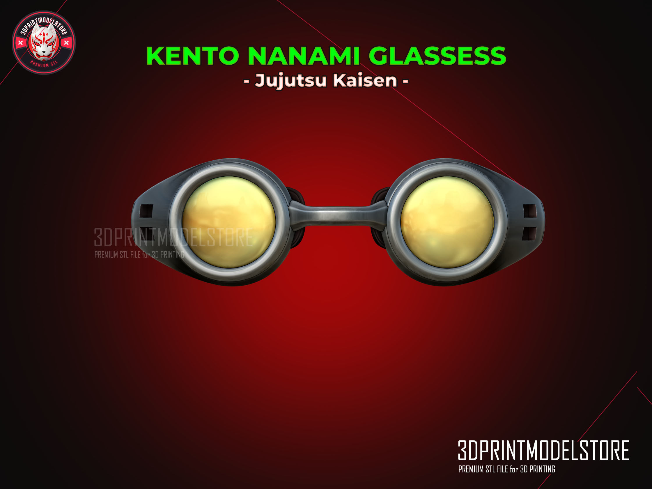 Kento Nanami Glassess - Jujutsu Kaisen Cosplay - Halloween Mask 3D print model_1